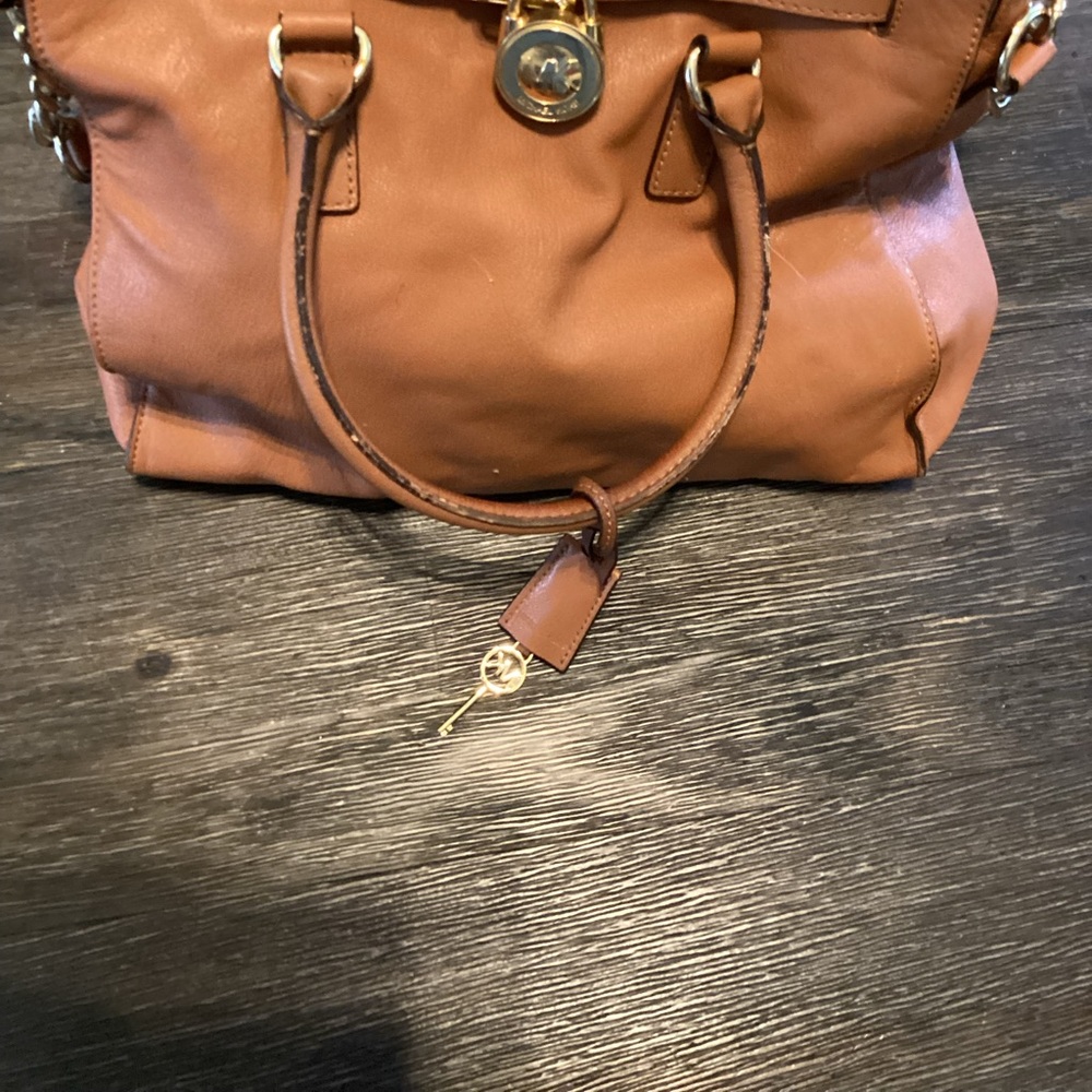 Michael Kors Hamilton Lock and Key Charms Satchel Convertible Handbag
